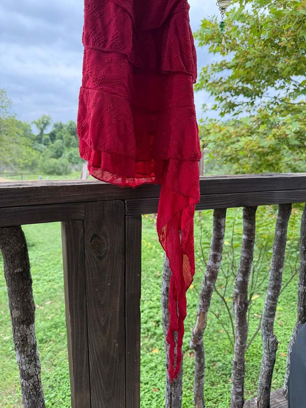 Red Halter Neck Asymmetrical Ruffle Mini Dress - Picture 4 of 9